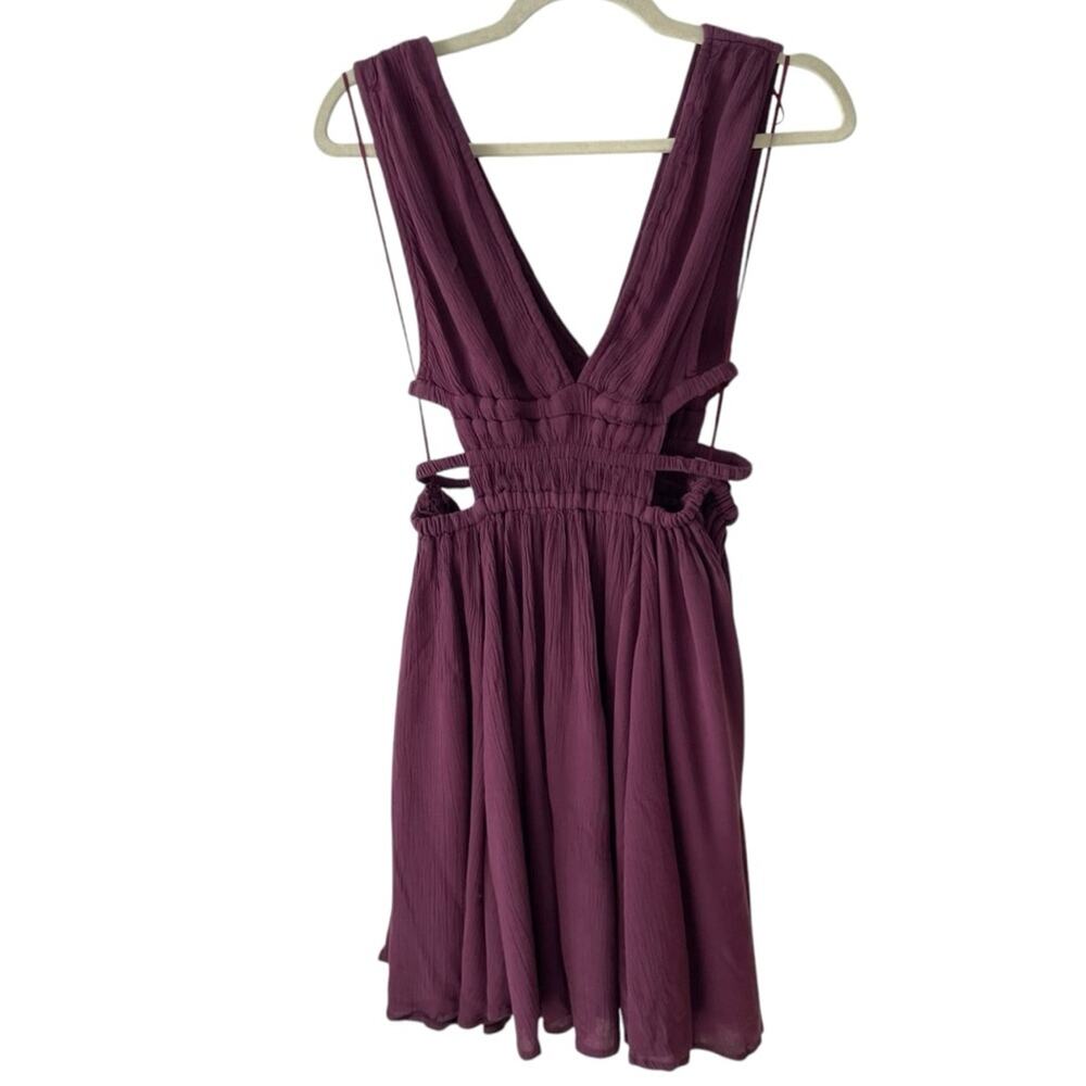 Lovely Day Sleeveless Dress with side cut outs| Plum Purple | Small